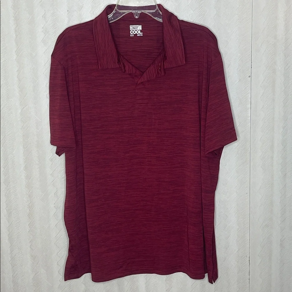 🆕 ❤️ 32 DEGREES COOL Burgendy Men’s Polo Size XXL